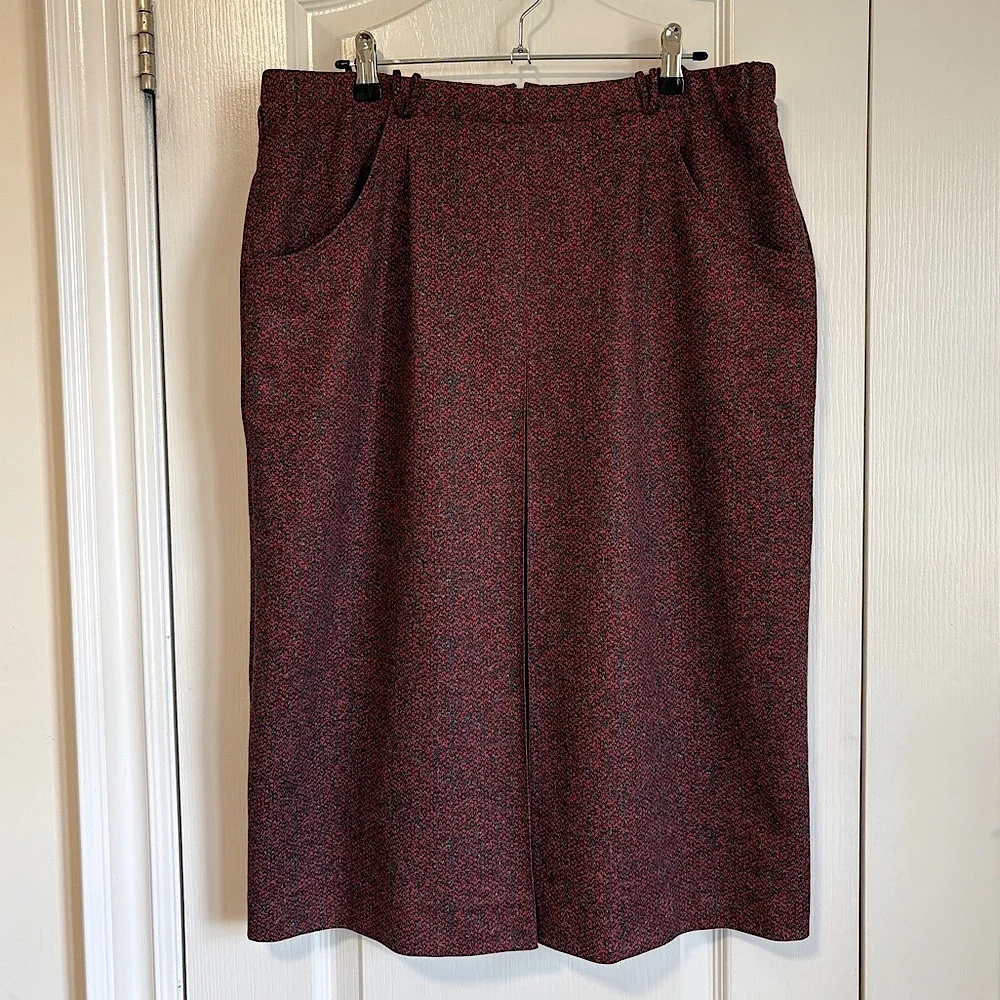 French Vintage Marcelle Griffon Made in France Calf Length Skirt 31” Waist - Picture 11 of 11
